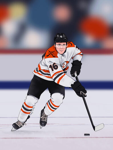 Gift to my professor playing hockey as a thank you